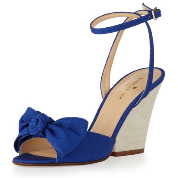 kate spade Shoes - Kate Spade Iberis Royal Blue Bow Wedges